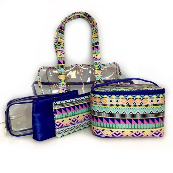 Tart & Twine Handbags - Tartan + Twine 5 Pc Makeup Bag Set with Train Case